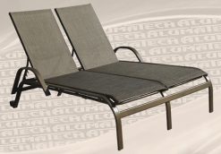 Double Commercial Sling Chaise Lounge w/Arms