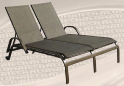 T-716-2-AW - Double Commercial Sling Chaise Lounge w/Arms
